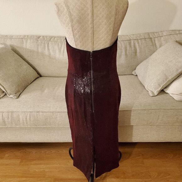 Haney Martina Strapless Sequin Sheath Dress sz 12 - Picture 8 of 12